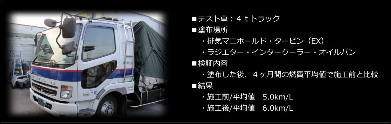 有限会社ウエストヒル 放熱塗料 4tトラック テスト